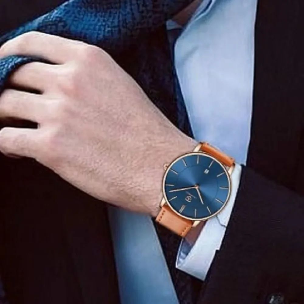 Faux Leather Band Watch